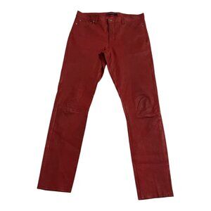Polo Ralph Lauren 100% Lamb Leather Red Stretch Pants Women’s 12 NWOT $350 MSRP
